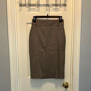 Banana Republic Brown Checkered Pencil Skirt